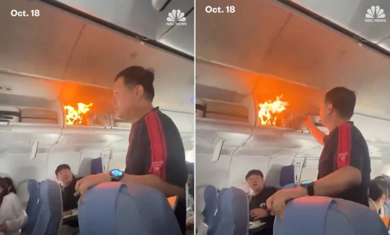 ایئر چائنا کی پرواز میں آگ لگنے کے بعد ہنگامی لینڈنگ 1 ایئر چائنا